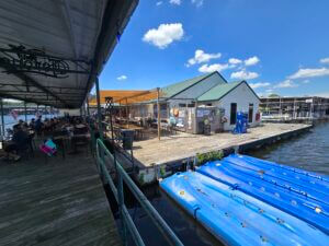 Outdoor seating at Blind Swine on Duck Creek